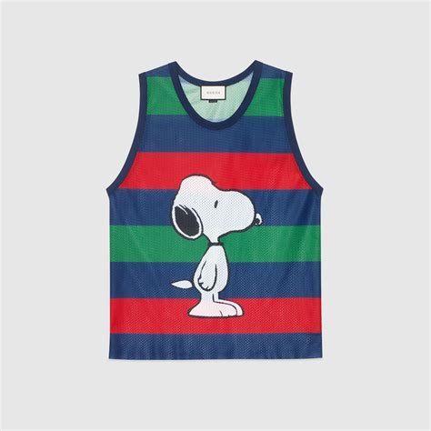 Mesh tank with Snoopy print 